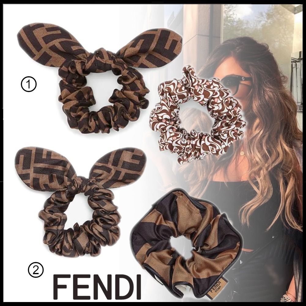 シルク ヘアゴム 2個セット 【FENDI】 (FENDI/ヘアアクセサリー シルク ヘアゴム 2個セット 【FENDI】 (FENDI/ヘアアクセサリー