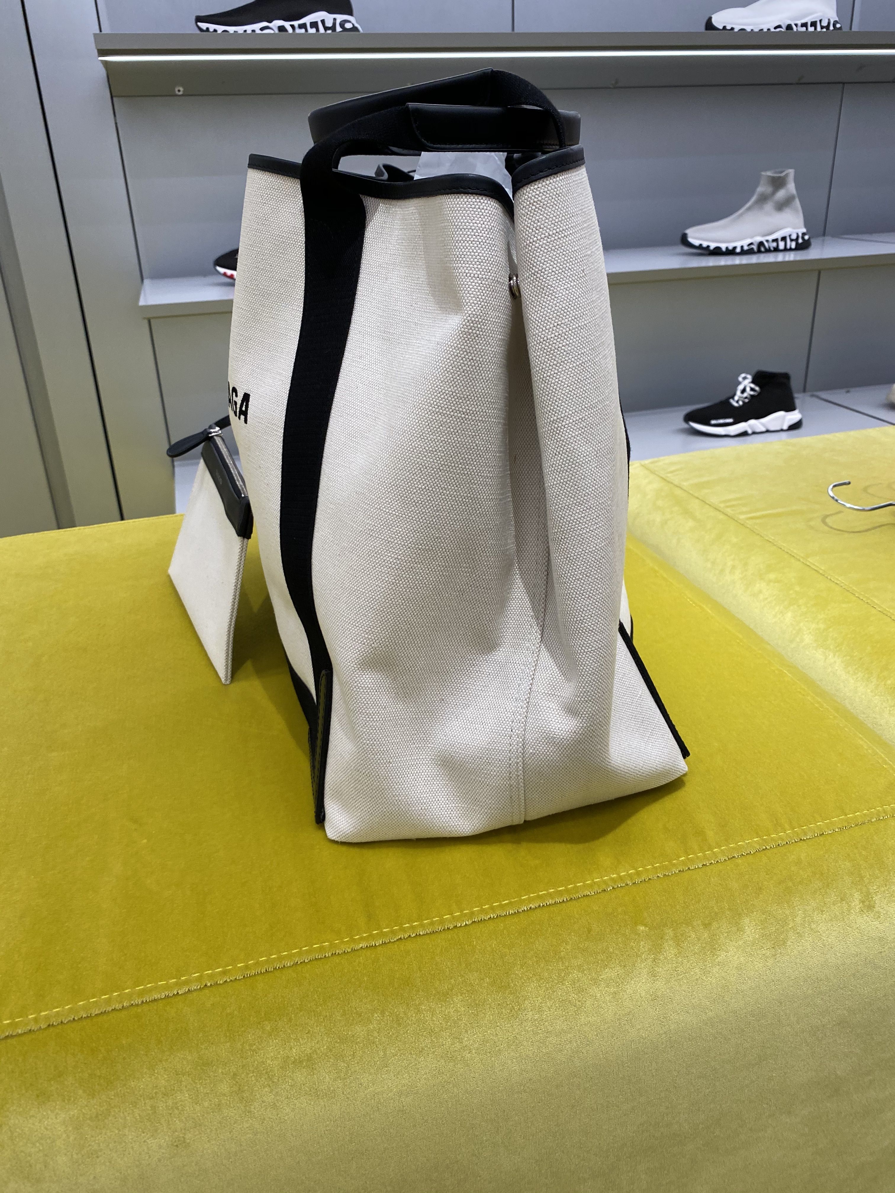 関税込☆BALENCIAGA☆大定番人気トートNAVY CABAS☆Mサイズ ...