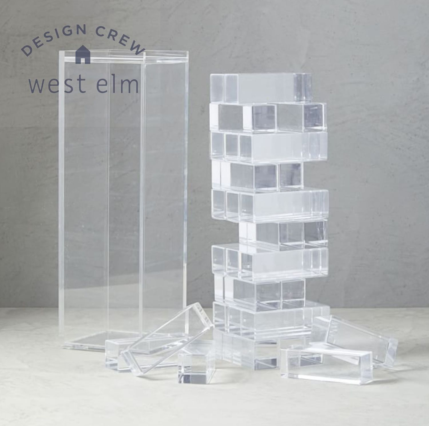 West Elm お洒落なインテリア ゲーム クリアアクリルジェンガ West Elm ゲーム Buyma