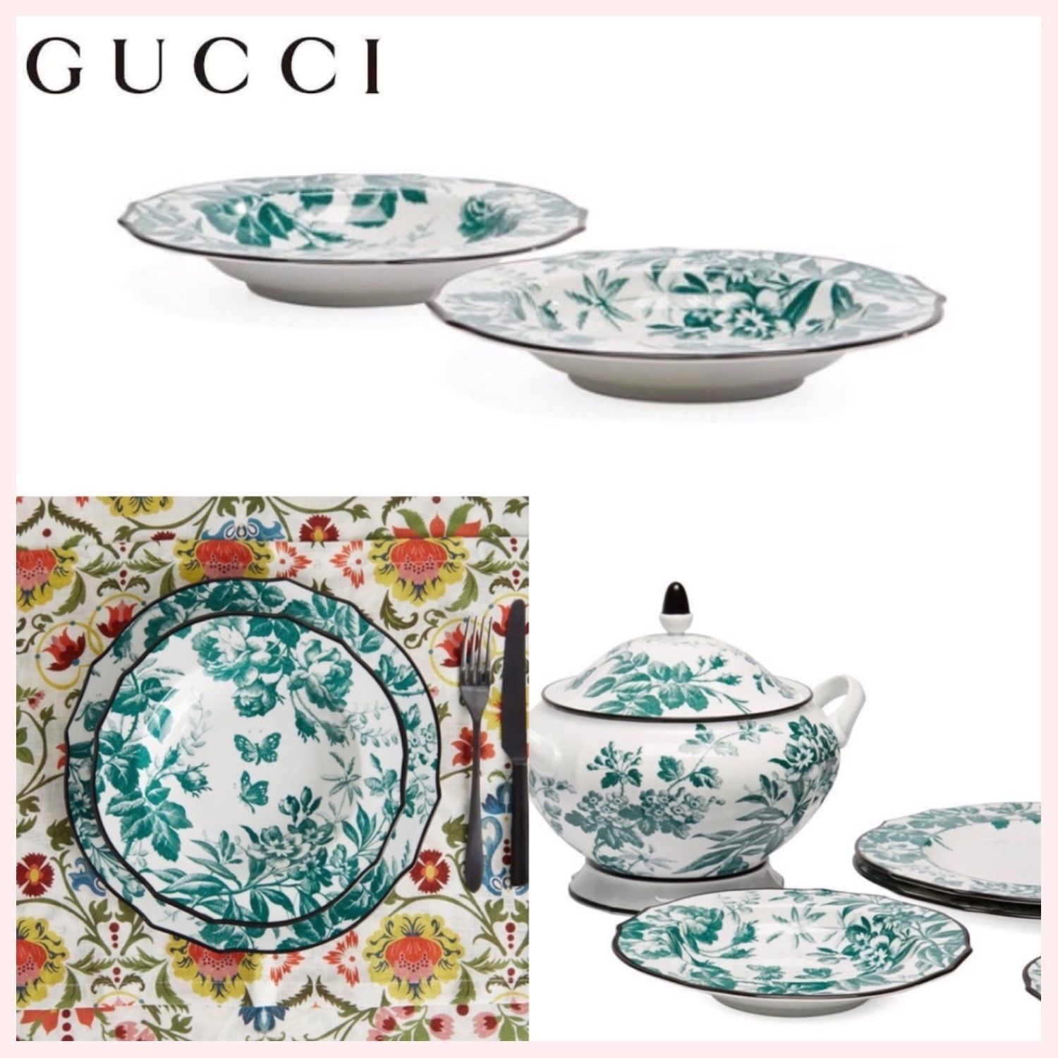 全国送料無料ギフト ☆GUCCI☆関税込♪大人気♪ポーセリン (GUCCI スープボウルx2 アンティーク雑貨