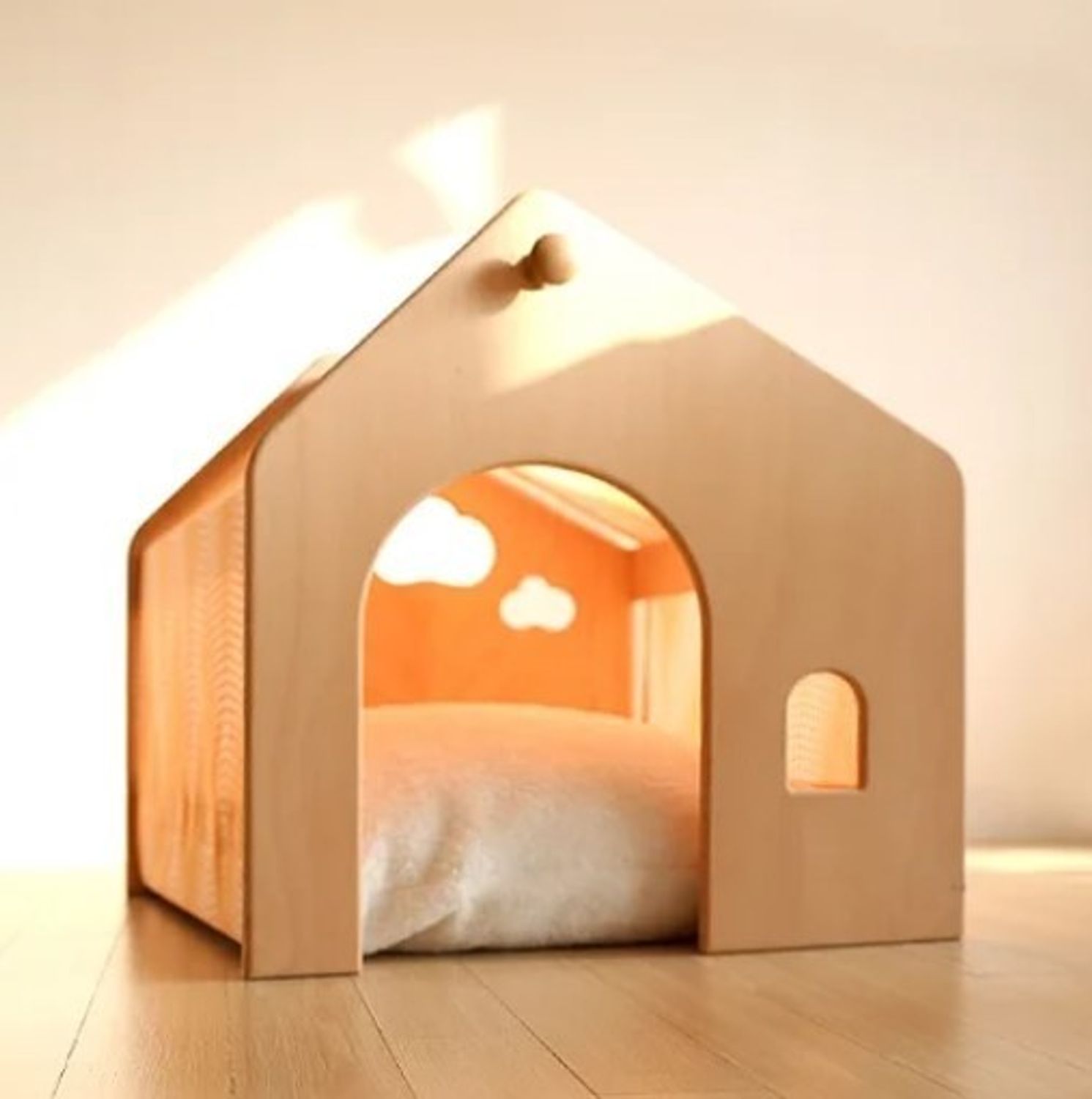 シラカバ ペットハウス 原木 犬小屋 選べるファブリック 10色 ペットハウス ケージ Buyma