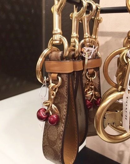 セールCoachチェリーシグネチャーチャームループバッグチャーム (Coach