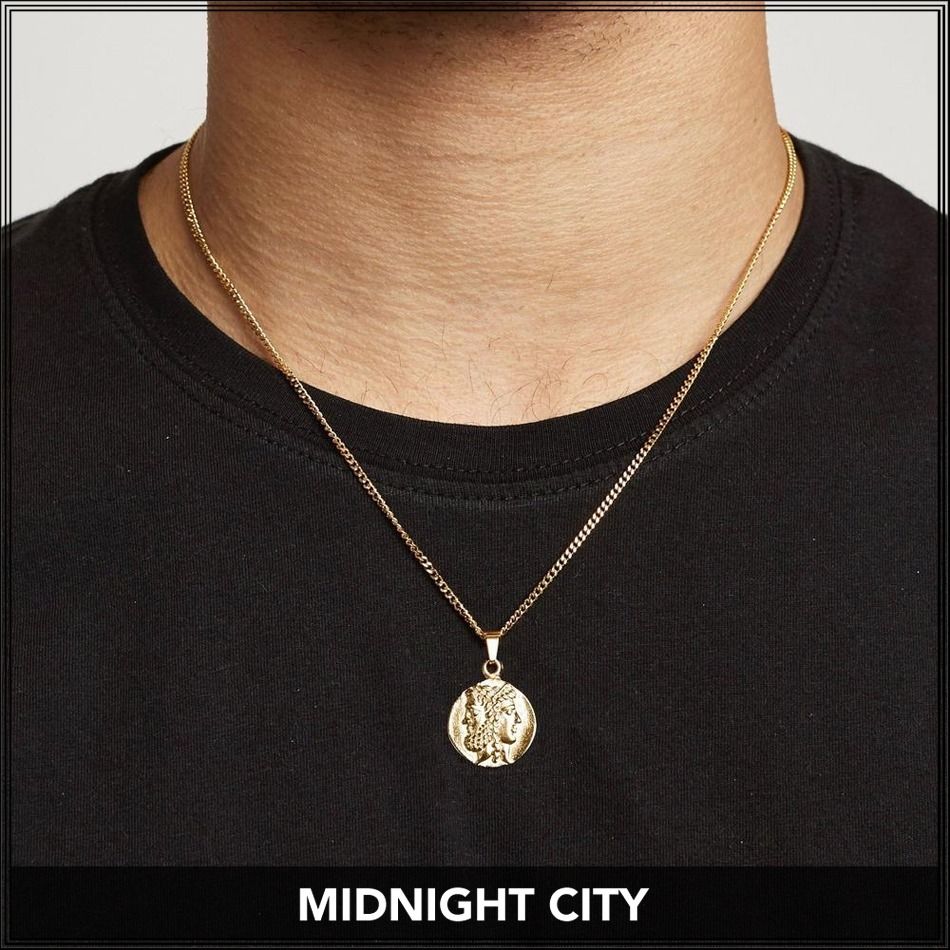 【関税送料込】MIDNIGHTCITY ペンダントトップ FACE OFF GOLD