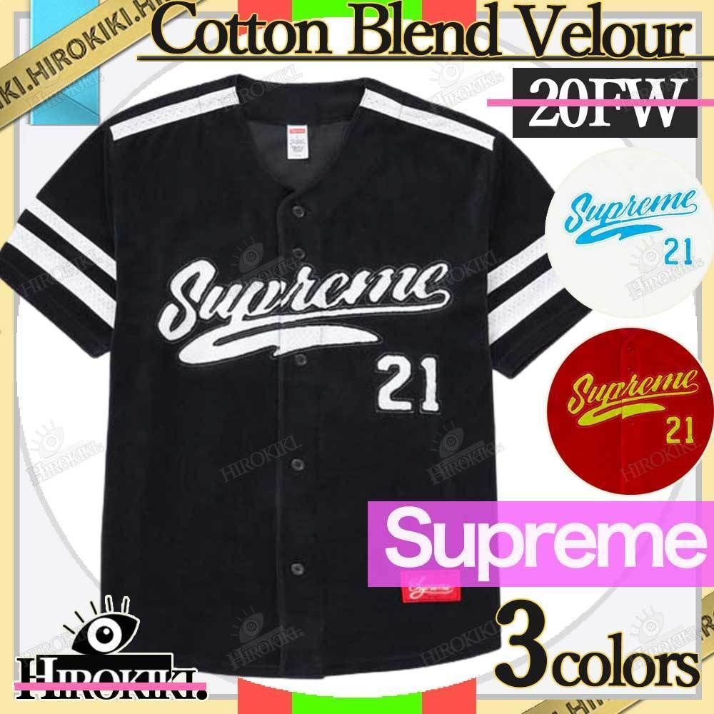 20FW/Supreme Velour Baseball Jersey ベロア ベースボール ロゴ ...