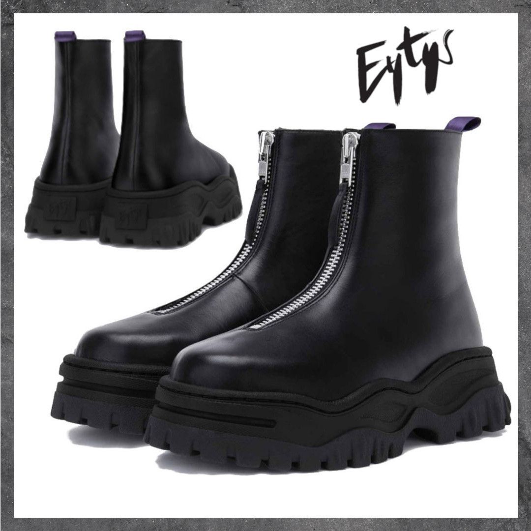 人気のデザイン【Eytys】RAVEN フロントジップブーツ/ Black (Eytys から厳選した ブーツ eytys ブーツ