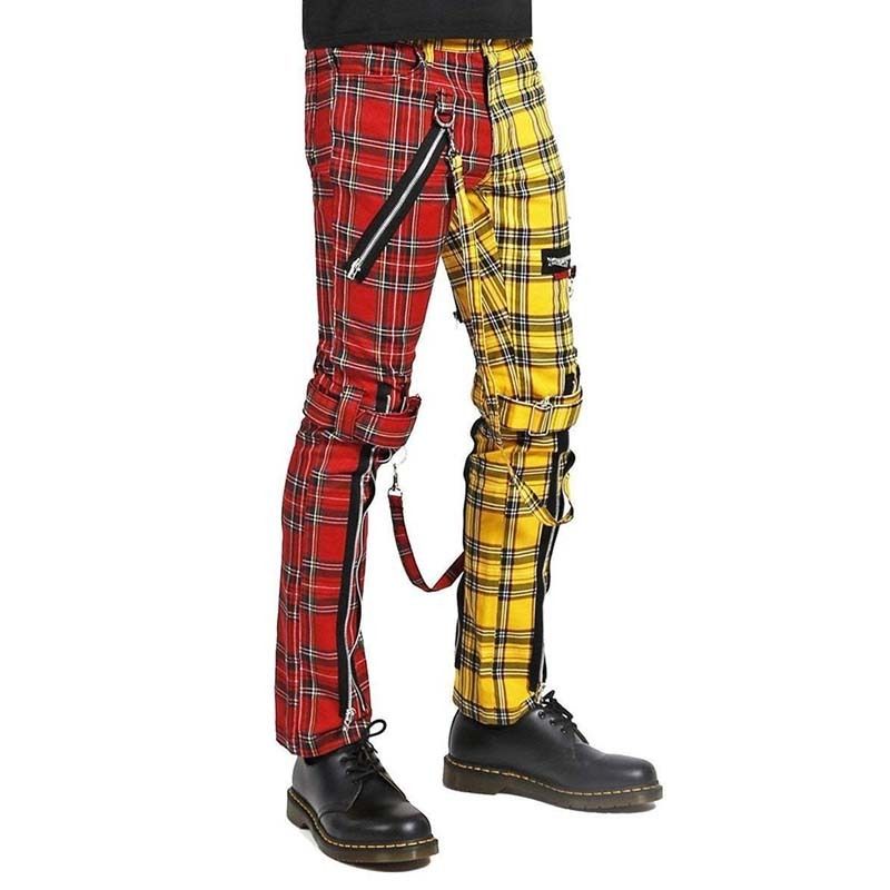 TRIPP NYC☆SPLIT LEG チェック ボンテージパンツ Yellow/Red (TRIPP ...