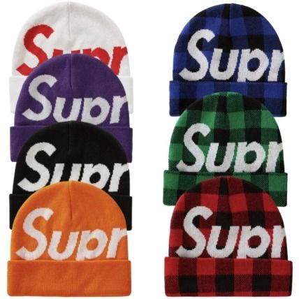 名作　supreme Big Logo Beanieニット帽/ビーニー