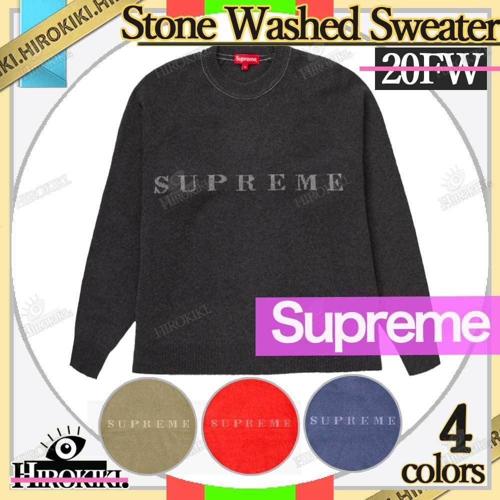 20FW /Supreme Stone Washed Sweater Logo ロゴ セーター (Supreme ...