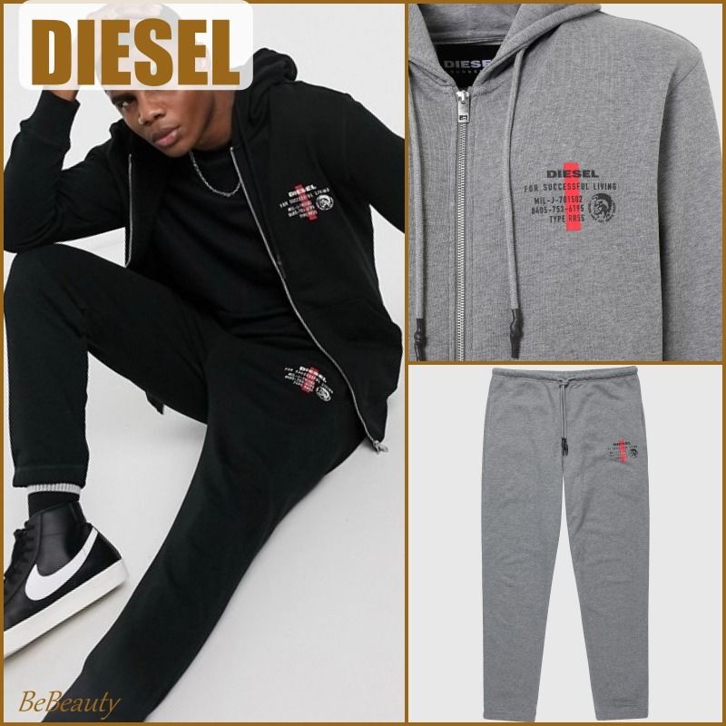 Diesel◇UMLT-Brandon-Z ロゴパーカー&ジョガーパンツSET/送関込 Diesel◇UMLT-Brandon-Z ロゴパーカー&ジョガーパンツSET/送関込