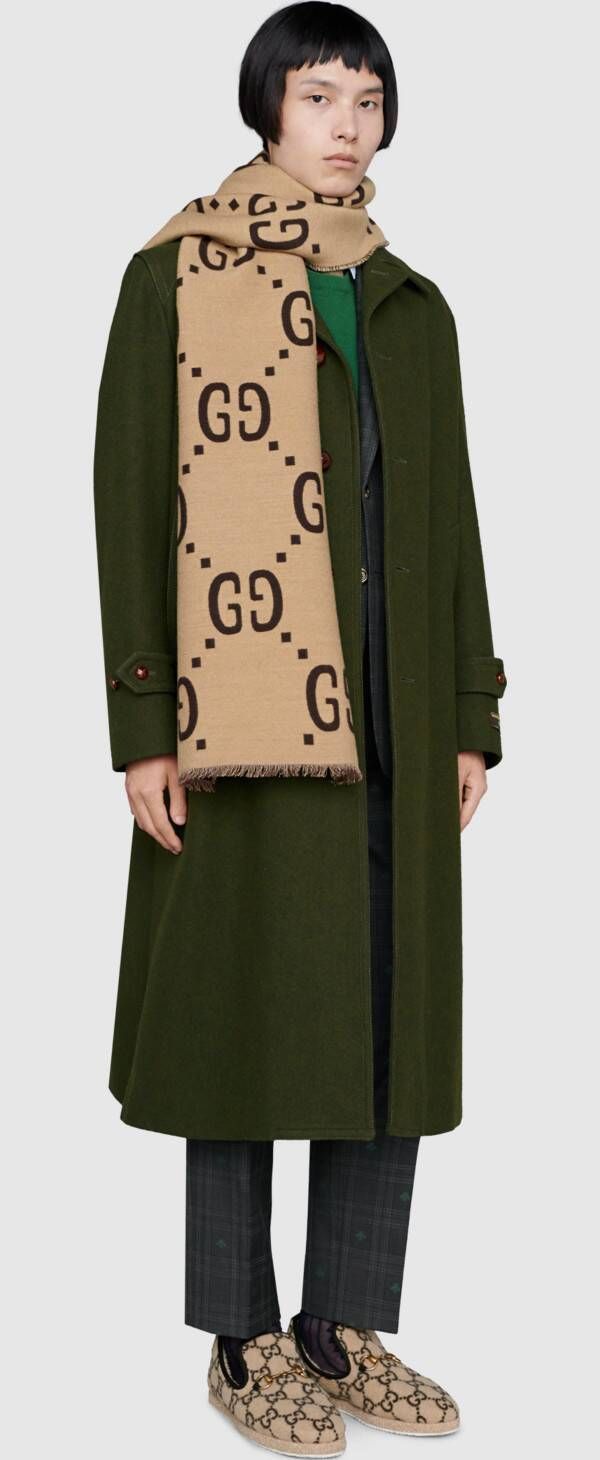 大人気【GUCCI】GGジャカード ウールシルク スカーフ マフラー (GUCCI 大人気【GUCCI】GGジャカード ウールシルク スカーフ マフラー (GUCCI