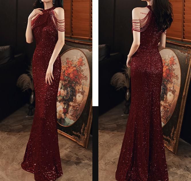 ノースリーブ スパンコール パーティ ドレス ロング マーメイド ノースリーブ スパンコール パーティ ドレス ロング マーメイド