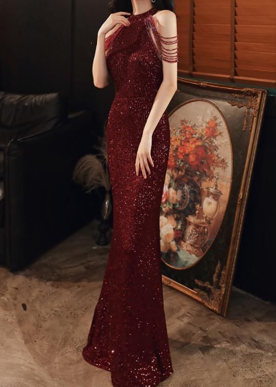 ノースリーブ スパンコール パーティ ドレス ロング マーメイド ノースリーブ スパンコール パーティ ドレス ロング マーメイド