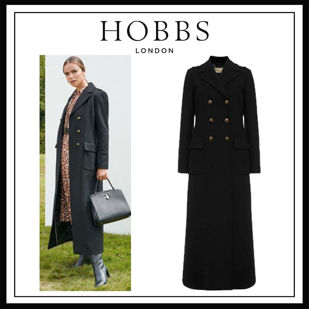 最新 【英国皇室ご愛用】Hobbs London☆コート☆オリビア 上品 ウール コート 王室愛用】HOBBS LONDON Biancaカシミヤブレンド ロングコート (Hobbs