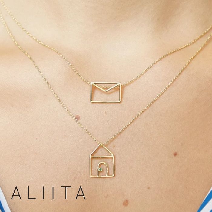ALIITA】CARTA PURA NECKLACE 9K YELLOW GOLD 手紙モチーフ (ALIITA ALIITA】CARTA PURA NECKLACE 9K YELLOW GOLD 手紙モチーフ (ALIITA
