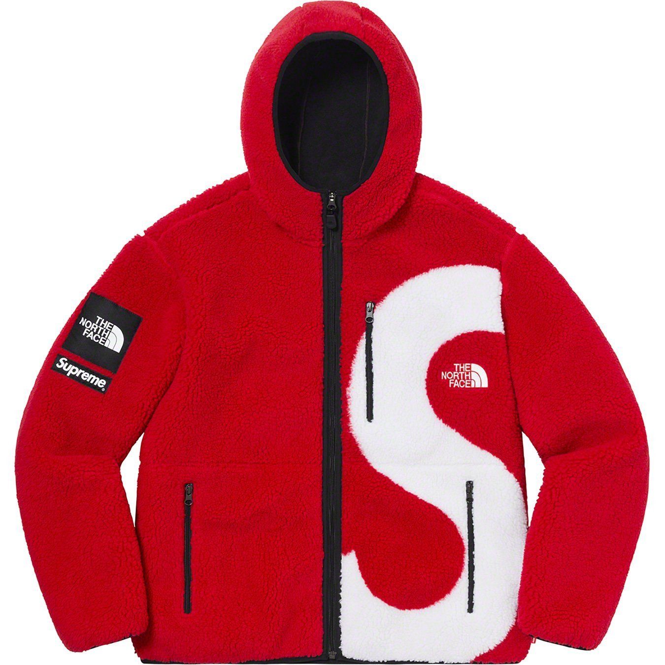 XL送込!! Supreme×NorthFaceフリース Sロゴ赤 - マウンテンパーカー