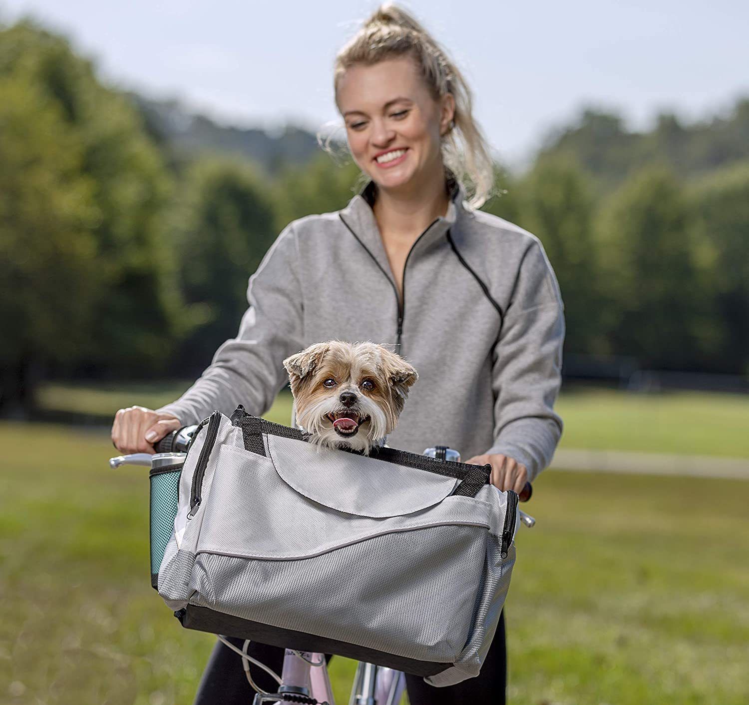 6kg迄の犬猫/ペット用 自転車バスケット 日除け・持ち運びOK (ペット