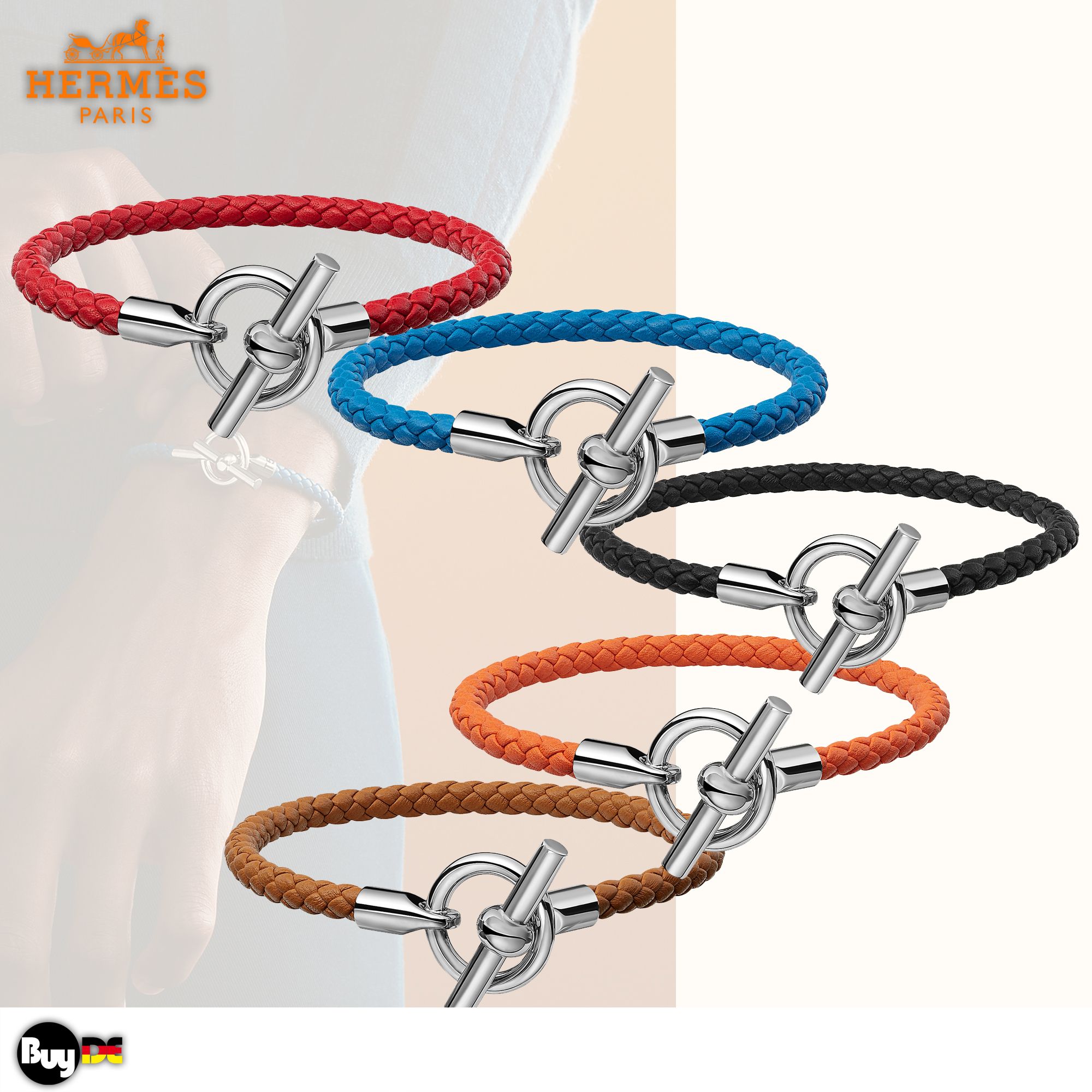 大人気 ☆HERMES☆ エルメス レザーブレスレット《グレナンH》 (HERMES 【感謝価格】 エルメス ブレスレット グレナン HERMES ブレスレット