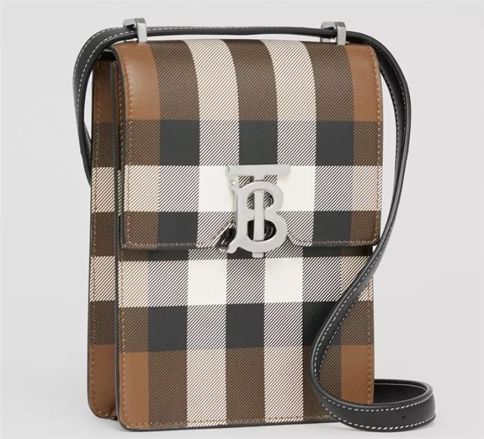 バーバリー チェック プリント レザー ロビン バッグ (Burberry ...