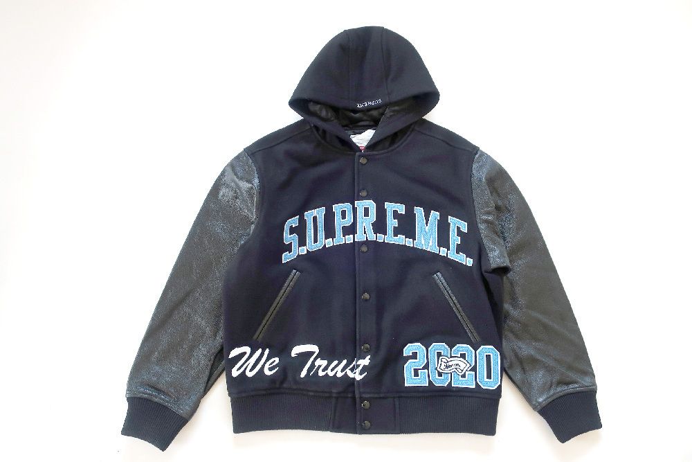 supreme  King Hooded Varsity Jacket