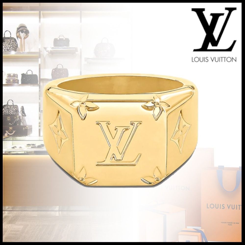 メンズ★Louis Vuitton シグネットリング モノグラム ゴールド メンズ★Louis Vuitton シグネットリング モノグラム ゴールド