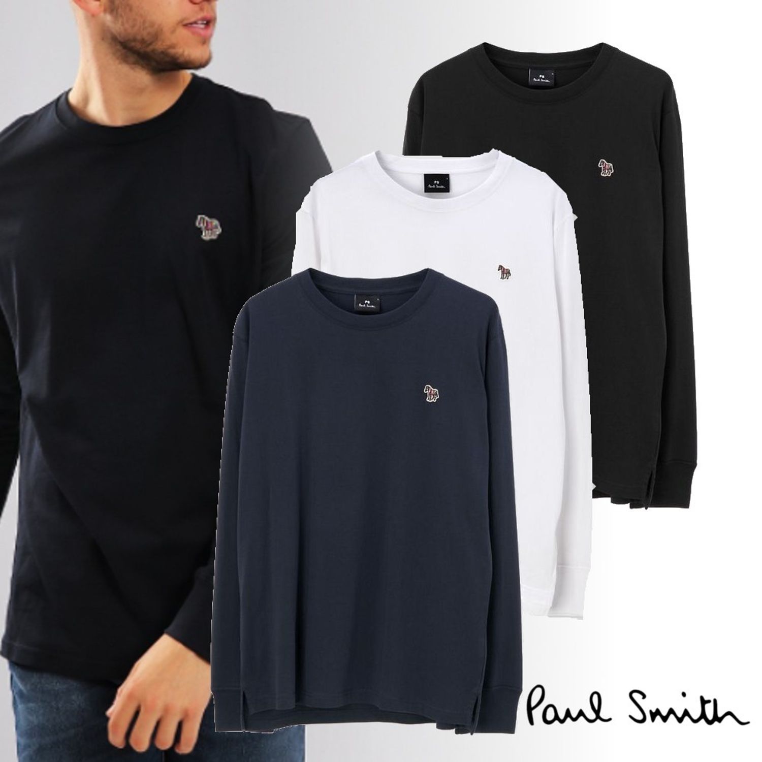 Paul Smith 完売必至 Sports Stripe Zebra 長袖 Tシャツ Paul Smith Tシャツ カットソー Buyma