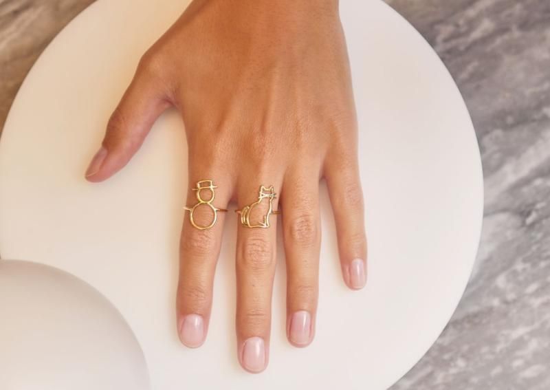 ALIITA】MIAU RING 9K YELLOW GOLD 猫モチーフ リング お座り (ALIITA ALIITA】MIAU RING 9K YELLOW GOLD 猫モチーフ リング お座り (ALIITA