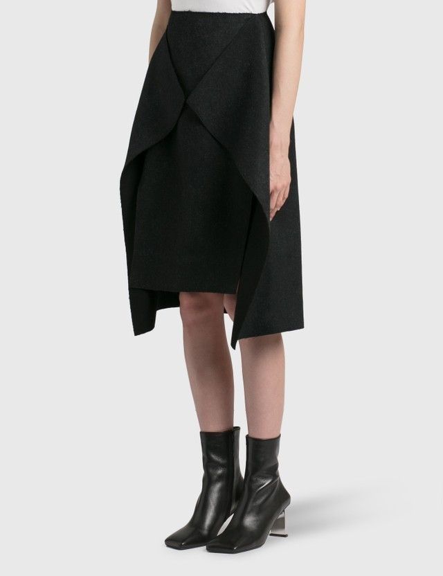 SALE】We11Done スカート *WOOL WING SKIRT* ウール ブラック ...