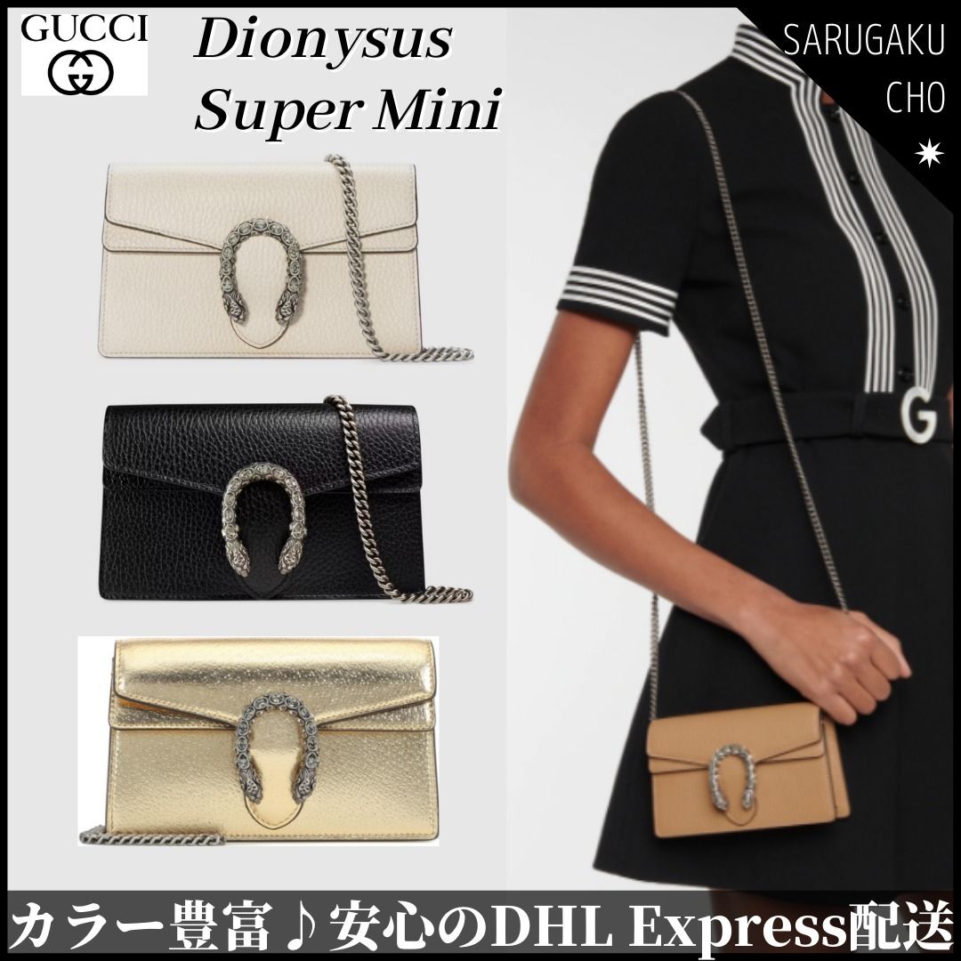 GUCCI ディオニュソス レザー Super Mini バッグ タイガーヘッド 2022年最新海外 GUCCI ショルダーバッグ タイガーヘッド ショルダーバッグ