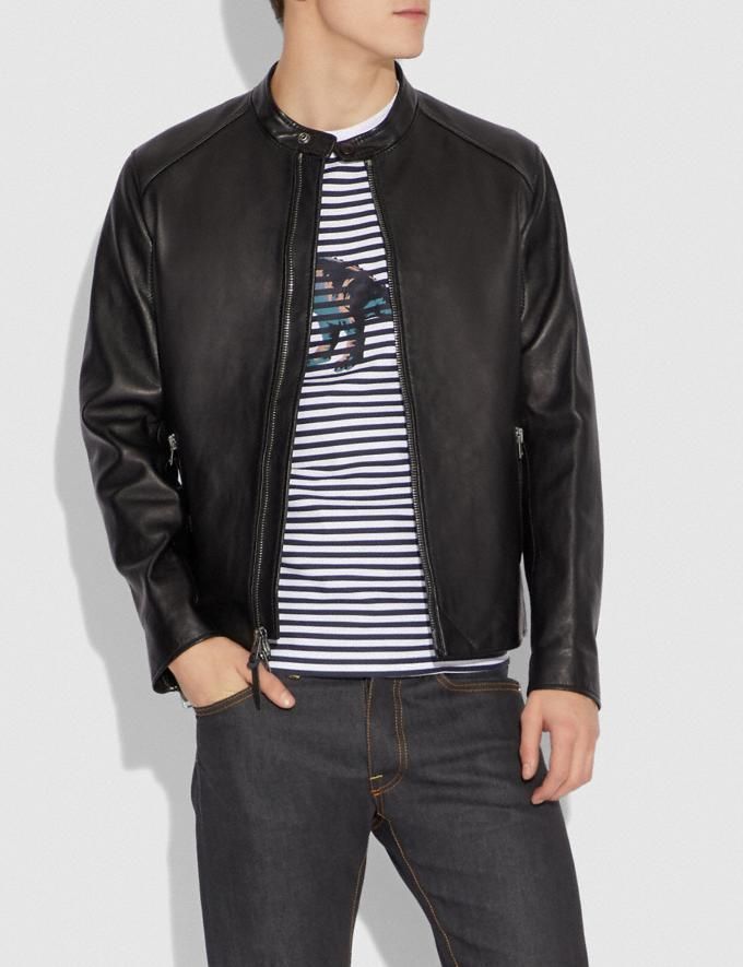 完売必至!シンプルシルエット【COACH】Leather Racer Jacket (Coach 完売必至!シンプルシルエット【COACH】Leather Racer Jacket (Coach