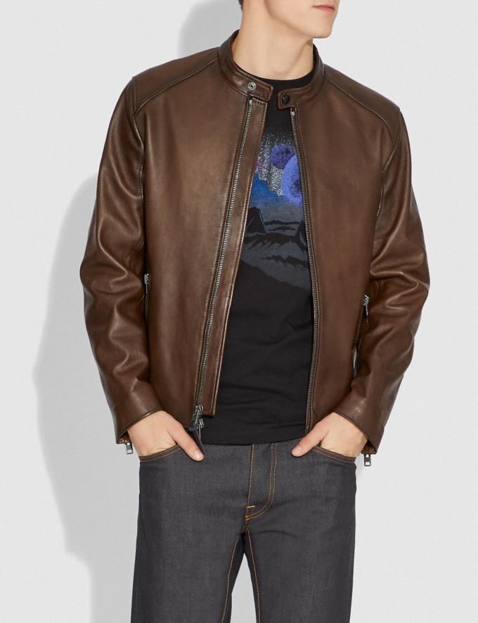 完売必至!シンプルシルエット【COACH】Leather Racer Jacket (Coach 完売必至!シンプルシルエット【COACH】Leather Racer Jacket (Coach
