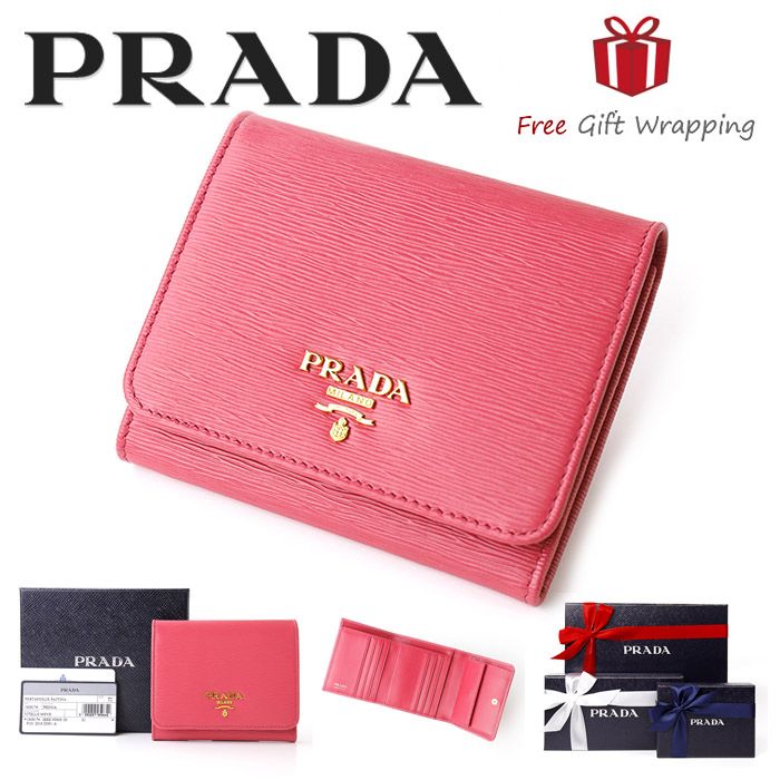 国内発送】PRADA 1MH176 PEONIA 3つ折財布 ギフト対応可 (PRADA ...