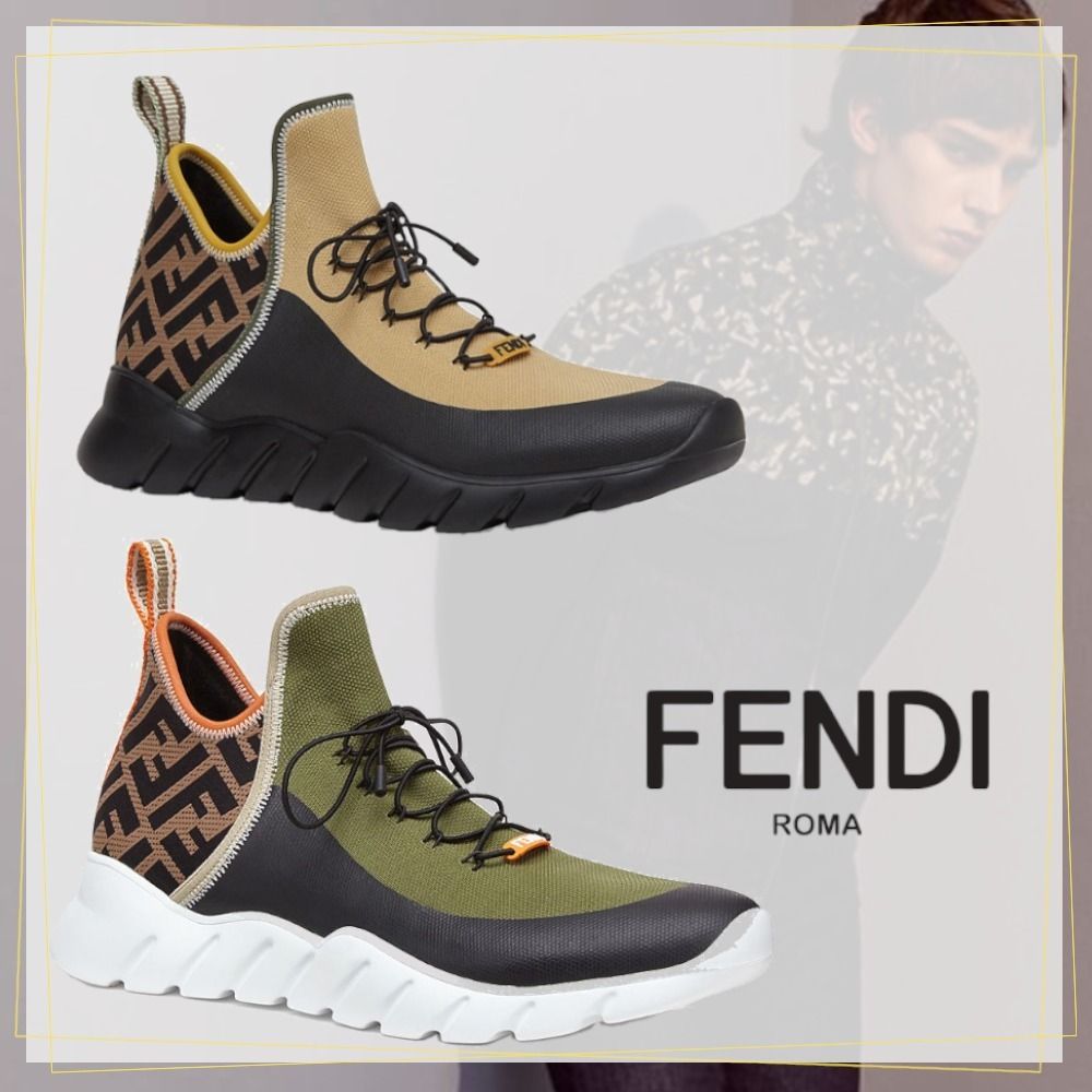 FENDI】マルチカラーテクニカルニット ハイトップ◇スニーカー (FENDI