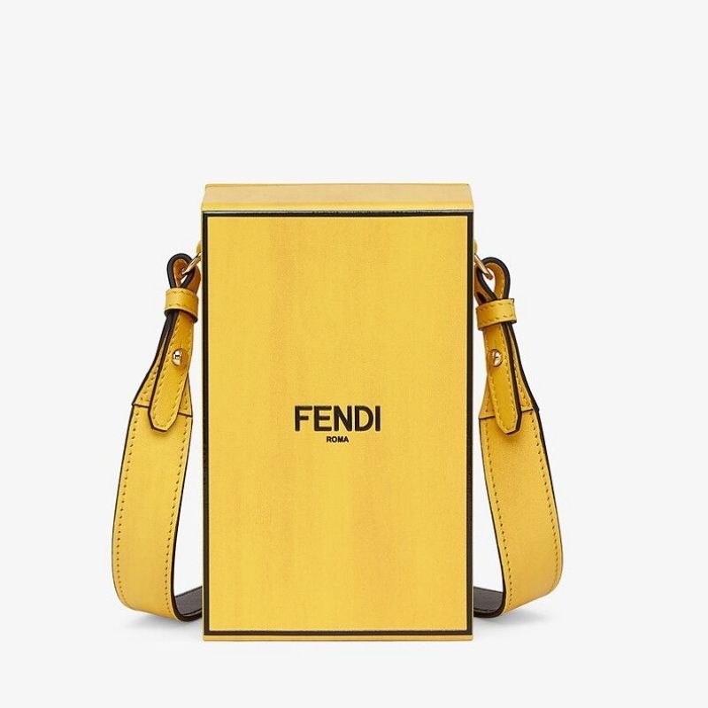 新作】FENDI ROMA◇ レザー 縦型ボックス バッグ Yellow (FENDI 新作】FENDI ROMA◇ レザー 縦型ボックス バッグ Yellow (FENDI