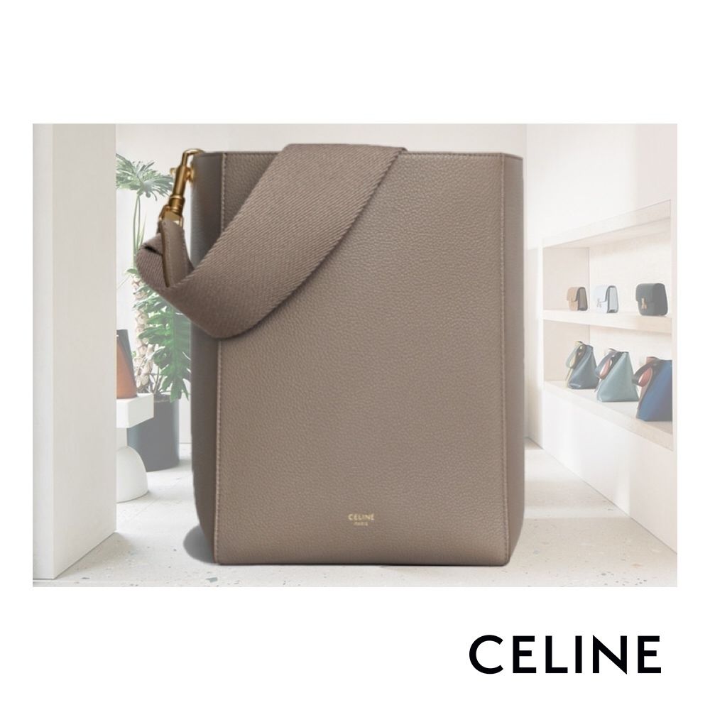 CELINE サングル バケット スモール カーフスキン トープ 人気色 CELINE サングル バケット スモール カーフスキン トープ 人気色
