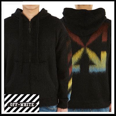 オックスフォードブルー off-white オフホワイト ジップ パーカー