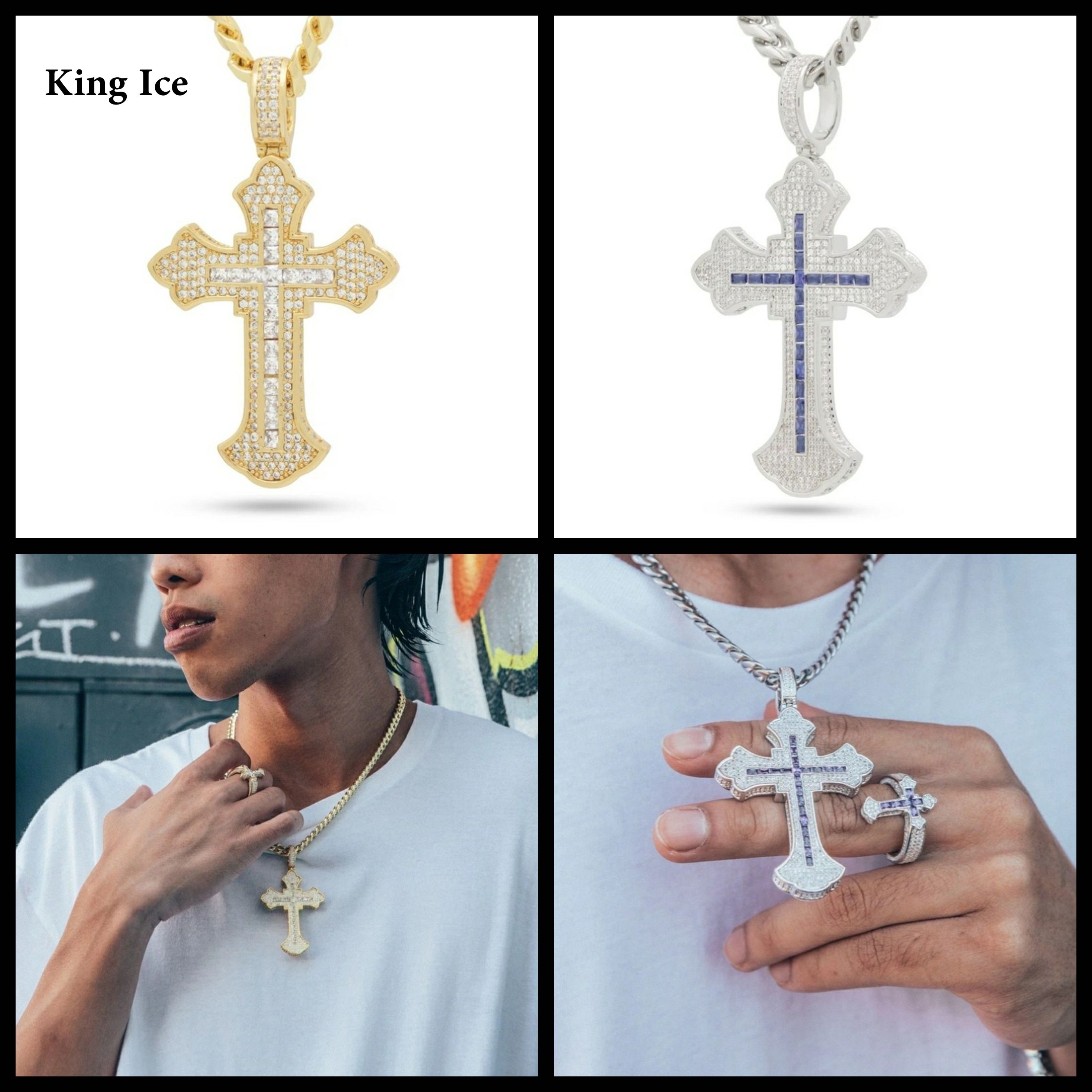 King Ice ☆2PAC X FLEUR DELISクロスネックレス14Kゴールド (King Ice King Ice ☆2PAC X FLEUR DELISクロスネックレス14Kゴールド (King Ice