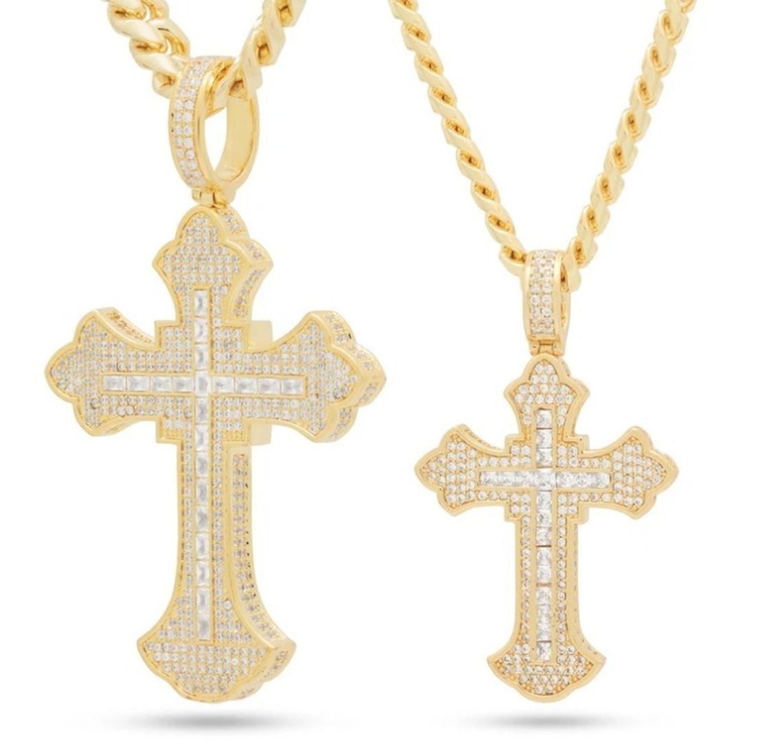 King Ice ☆2PAC X FLEUR DELISクロスネックレス14Kゴールド (King Ice King Ice ☆2PAC X FLEUR DELISクロスネックレス14Kゴールド (King Ice