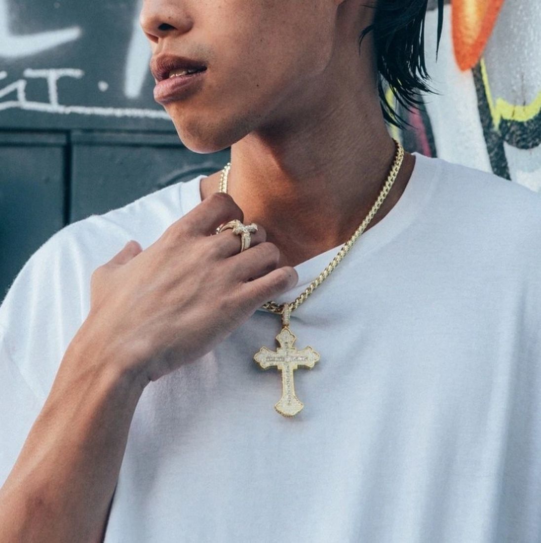 King Ice ☆2PAC X FLEUR DELISクロスネックレス14Kゴールド (King Ice King Ice ☆2PAC X FLEUR DELISクロスネックレス14Kゴールド (King Ice