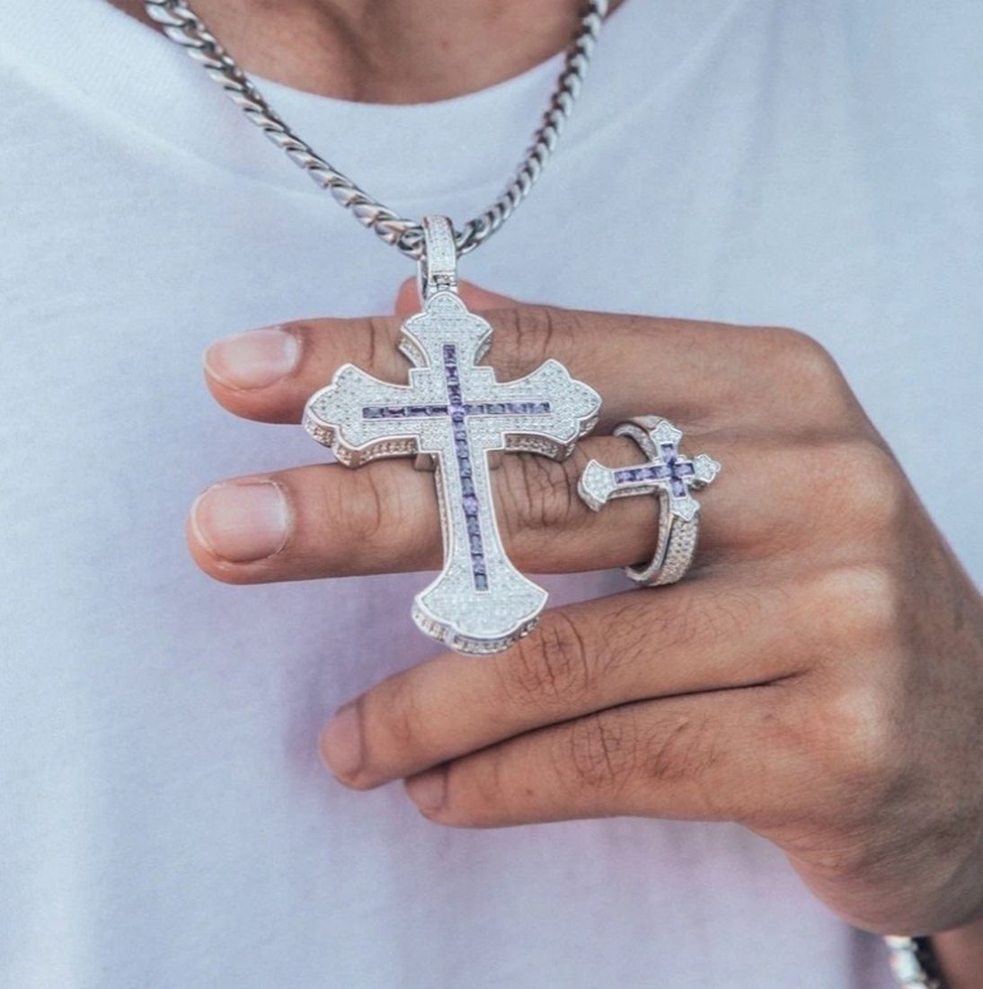 King Ice ☆2PAC X FLEUR DELISクロスネックレス14Kゴールド (King Ice King Ice ☆2PAC X FLEUR DELISクロスネックレス14Kゴールド (King Ice