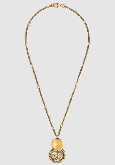 GUCCI グッチ ダブルG ライオンヘッド メタル ネックレス 50cm (GUCCI GUCCI グッチ ダブルG ライオンヘッド メタル ネックレス 50cm (GUCCI