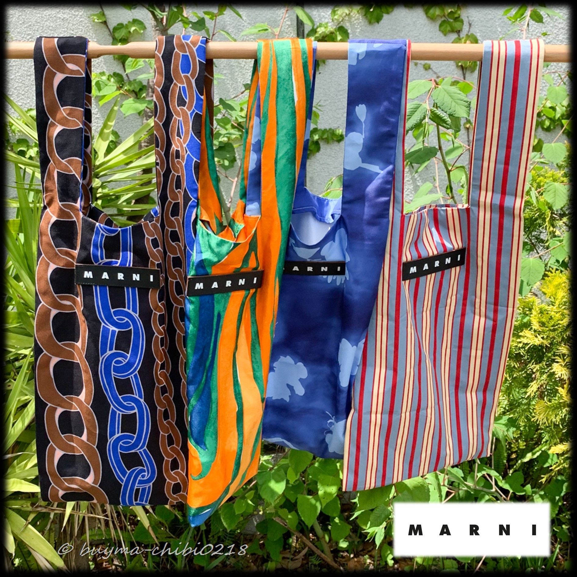 国内即発送 MARNI MARKET マルニ エコバッグ ショッピングバッグ 正規店仕入れの ショッピングバッグ MARNI バッグ