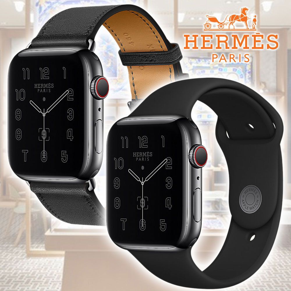 無料配達【☆CRM☆様専用】Apple Watch HERMES 44㎜ ラバーベルト