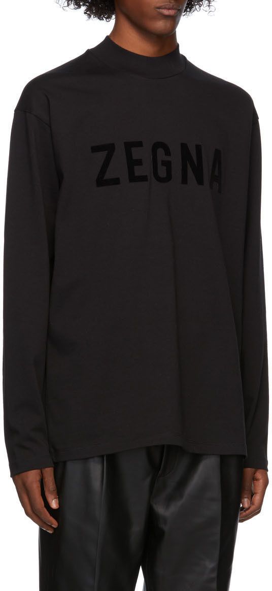 FEAR OF GOD x ZEGNA | OVERSIZED LOGO L/S T-SHIRT Tシャツ 黒 ...