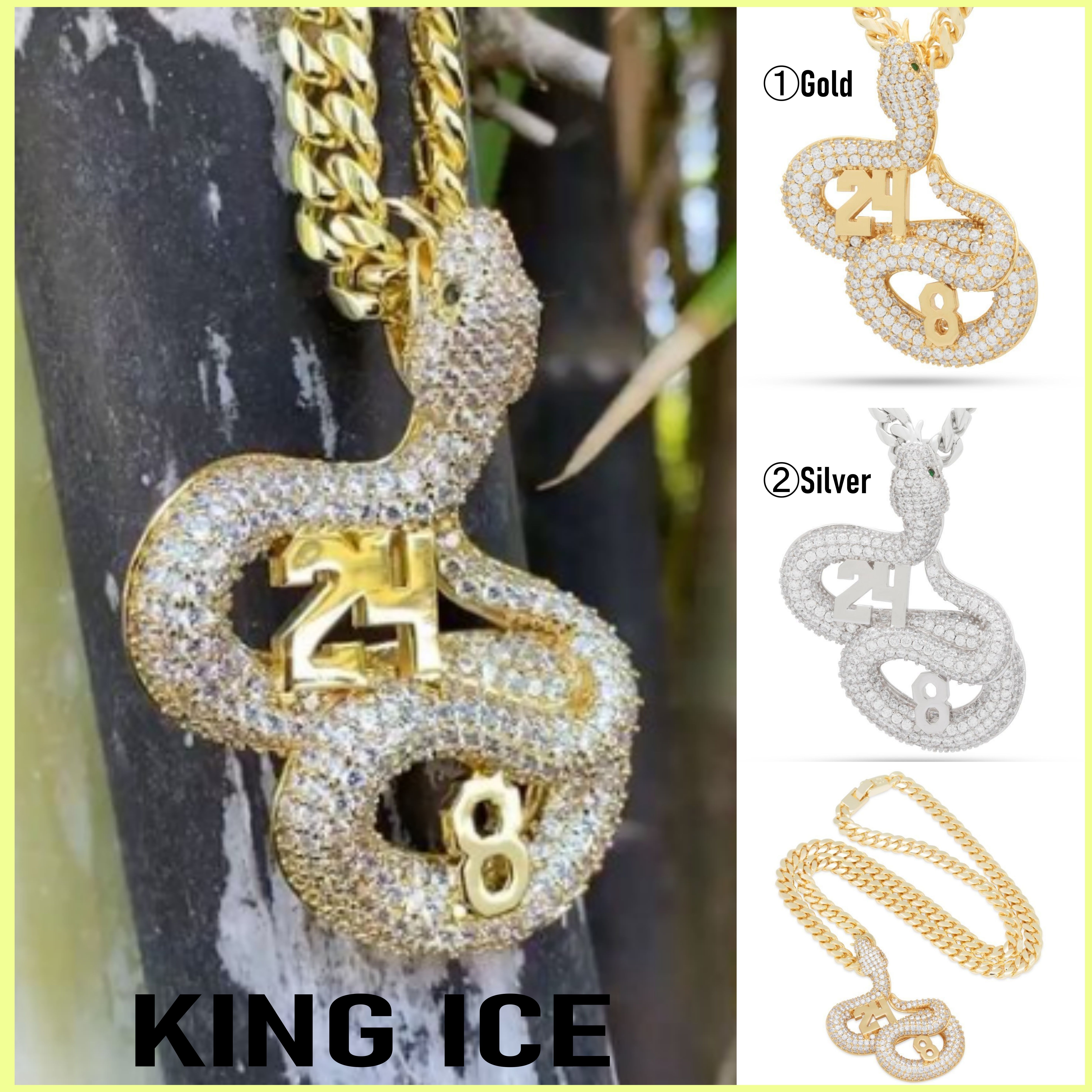 【King Ice】BLACK MAMBA ERAS ネックレス 2色 送料税込【King Ice】BLACK MAMBA ERAS NECKLACE (2色)☆国内発