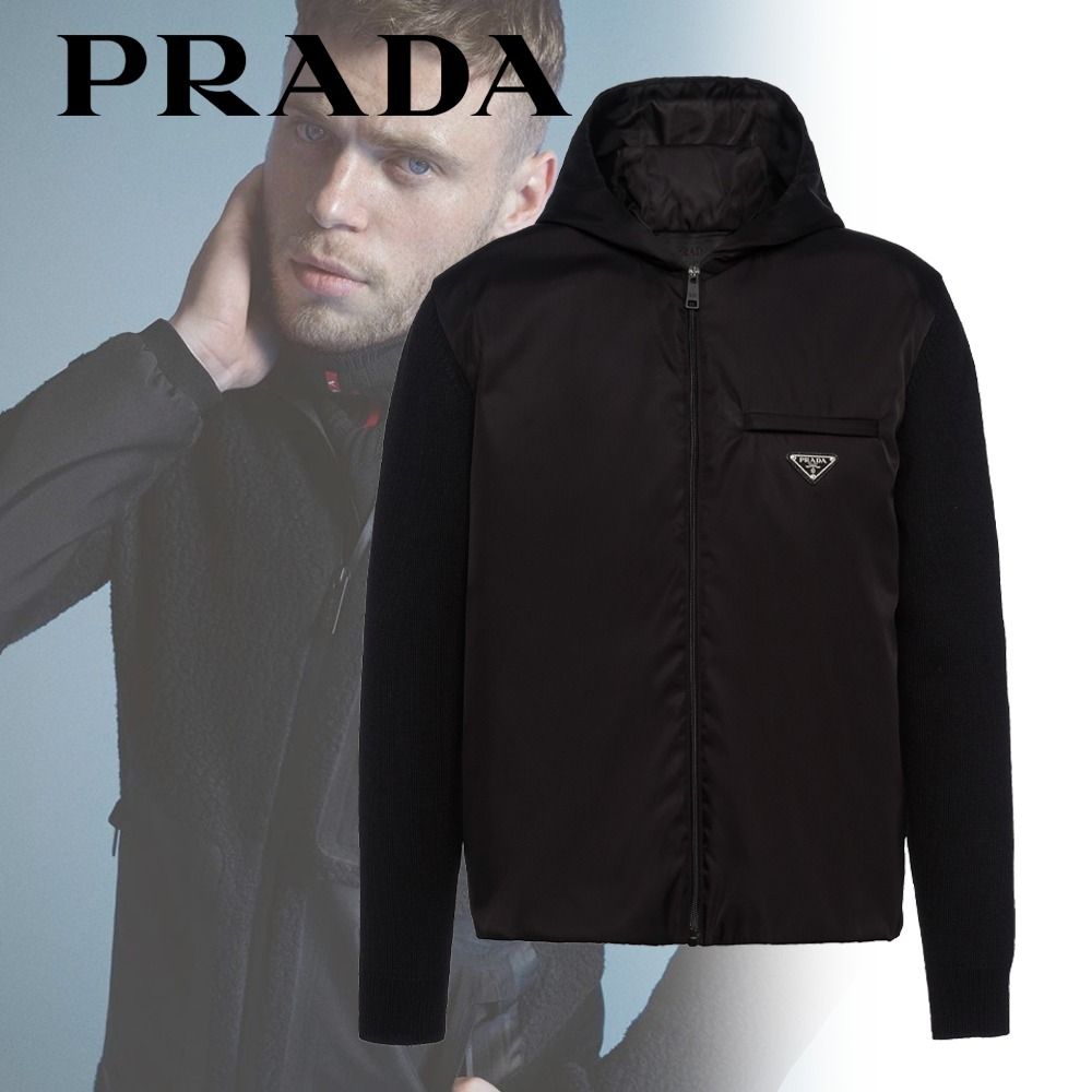 20AW*<PRADA プラダ>ウール&Re Nylon ギャバジン フーディー (PRADA 20AW*<PRADA プラダ>ウール&Re Nylon ギャバジン フーディー (PRADA