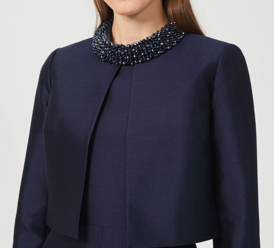 Hobbs London☆ウールシルクブレンド ノーカラージャケット (Hobbs Hobbs London☆ウールシルクブレンド ノーカラージャケット (Hobbs