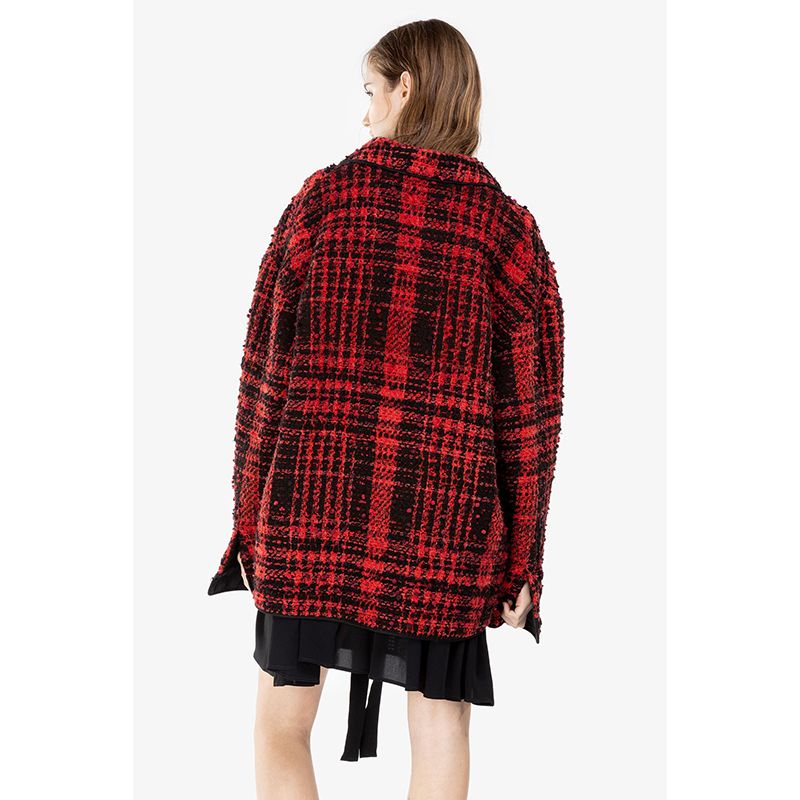 ◇N°21 20AW 最新作◇ロゴ入り ツイードジャケット◇Red◇ (N21