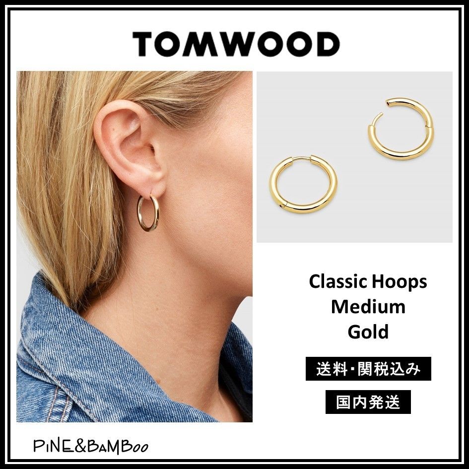*TOM WOOD* Classic Hoops Medium Gold フープピアス【関送込】 *TOM WOOD* Classic Hoops Medium Gold フープピアス【関送込】