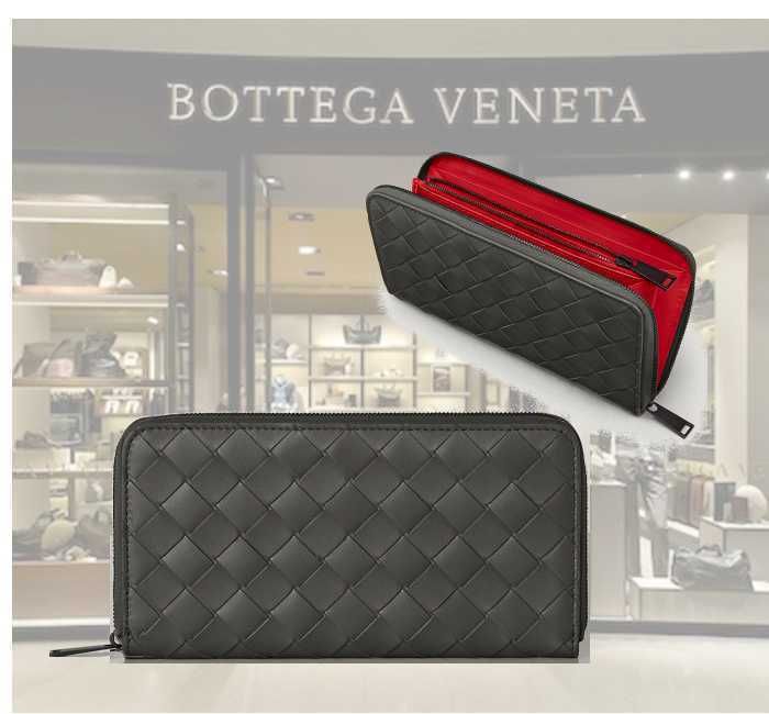 Bottega Veneta イントレチャート バイカラー ジップ 長財布 Bottega Veneta イントレチャート バイカラー ジップ 長財布