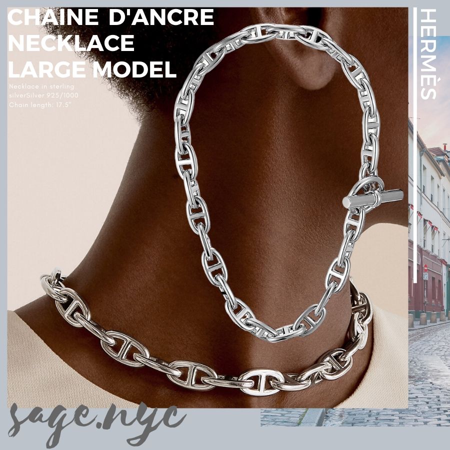 HERMES エルメス Chaine d'Ancre シェーヌダンクル ネックレス L HERMES エルメス Chaine d'Ancre シェーヌダンクル ネックレス L